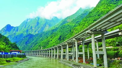 安嵐高速湘子壩特大橋雄姿與雁蕩山茶苑